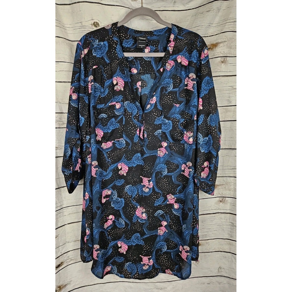 Torrid Disney Alice in Wonderland Cheshire Cat Blouse 4 (4X) Georgette Harper